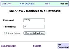 SQLView inital page